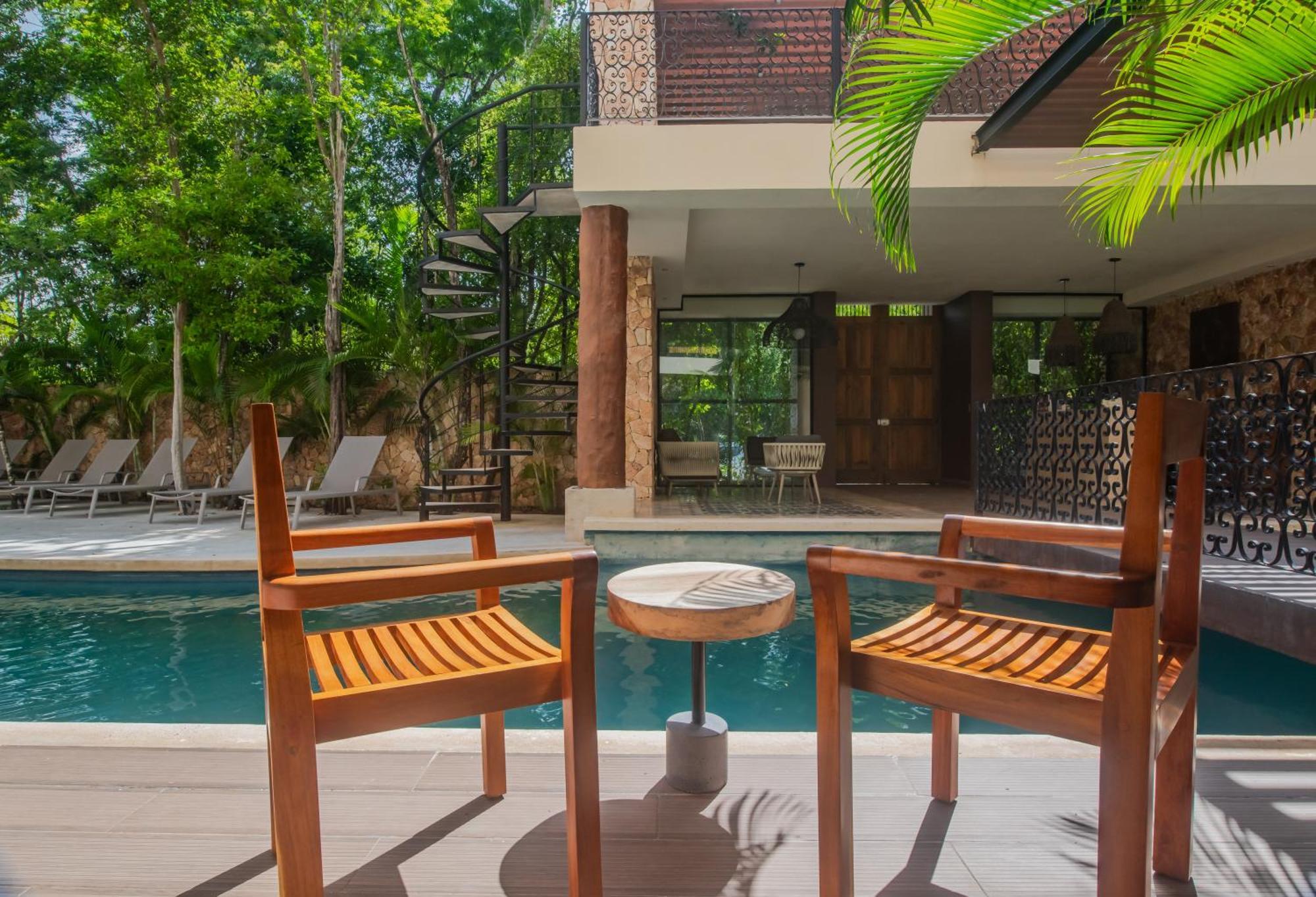 Luxury Aldea Zama 2Bed - 2Bat Apartment Private Terrace & Swim Up 툴룸 외부 사진