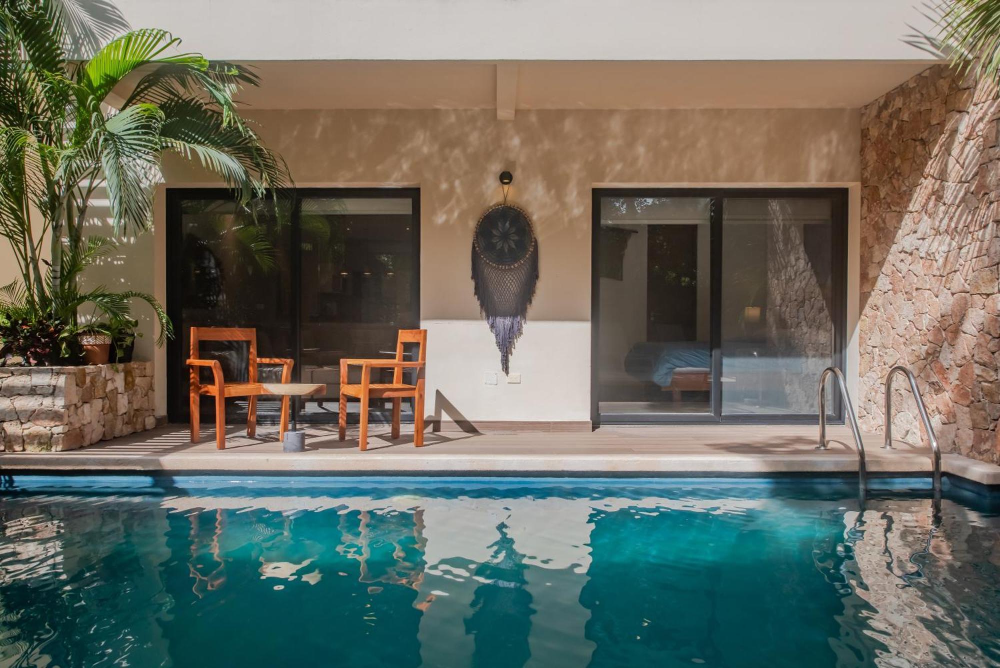 Luxury Aldea Zama 2Bed - 2Bat Apartment Private Terrace & Swim Up 툴룸 외부 사진